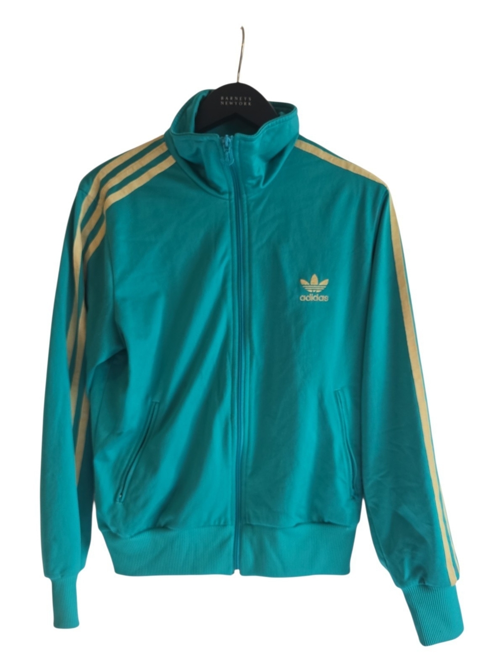 adidas Men’s Teal Track Jacket with Cream Stripes